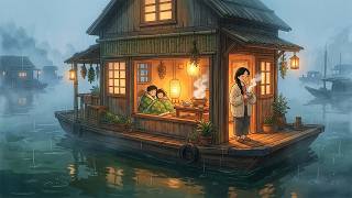 Foggy Morning on a Floating Home 🚤🍵 |  ASMR Cozy Family Life in the Rain screenshot 1