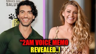 Justin Baldoni’s 2AM Voice Memo SHOCKS Blake Lively! 🤯 (Must Watch!)