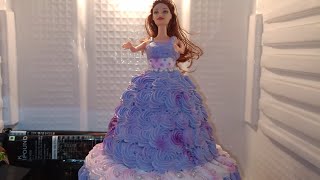 Purple Doll cake l How To Make Doll Cake At Home Doll Cake Tutorial |Barbie Doll Cake 🎂