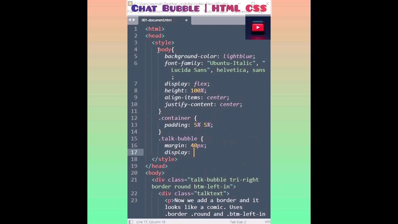 Chat Bubble | HTML CSS | #shorts #coding #programming - YouTube
