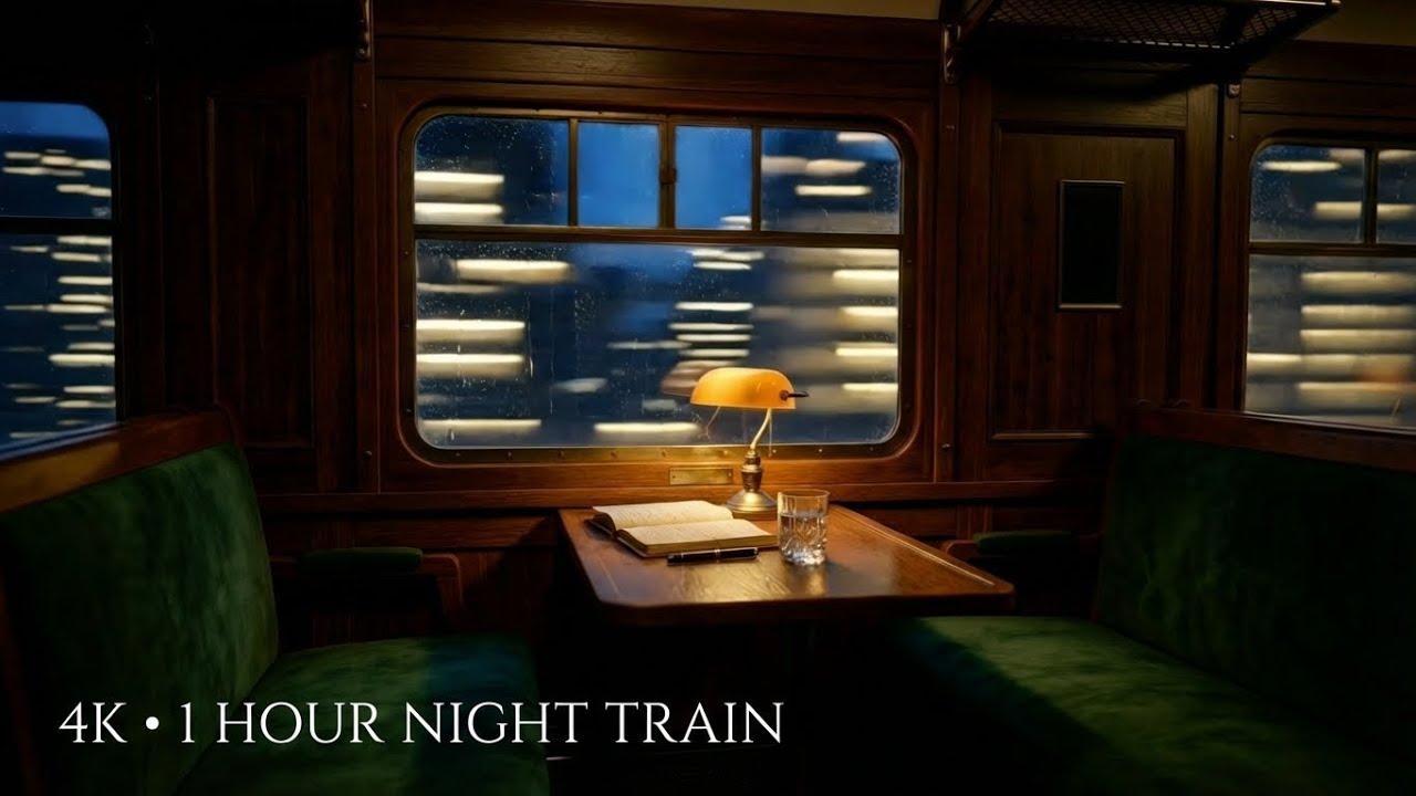 Night Train Ambience 🚂 Rain Sounds & Soft Music for Relaxing (1 Hour)