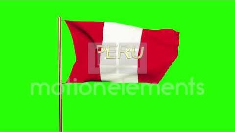 Peru Flag With Title Waving In The Wind. Looping Sun Rises Style. Animation Loop Stock Animation