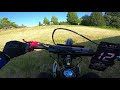 Rural enduro riding  pit bike climbing and maneuvering