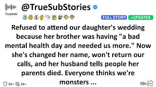 Refused to attend our daughter's wedding because her brother was having "a bad mental health...... Profile