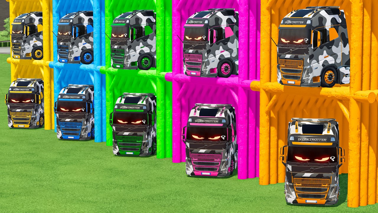 Garage Of Colors | Transporting Big Rainbow Trucks In Fs22 | Farming Simulator 22 