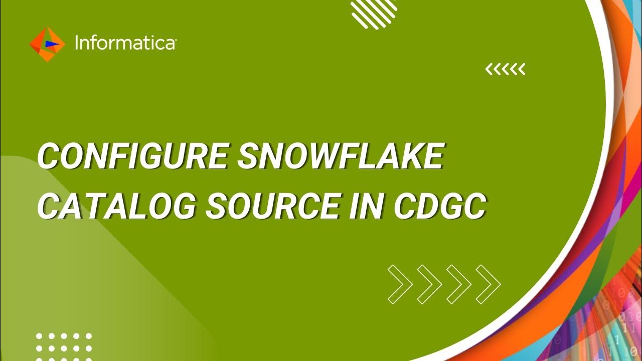 308. How to Configure Snowflake Catalog Source in CDGC YouTube