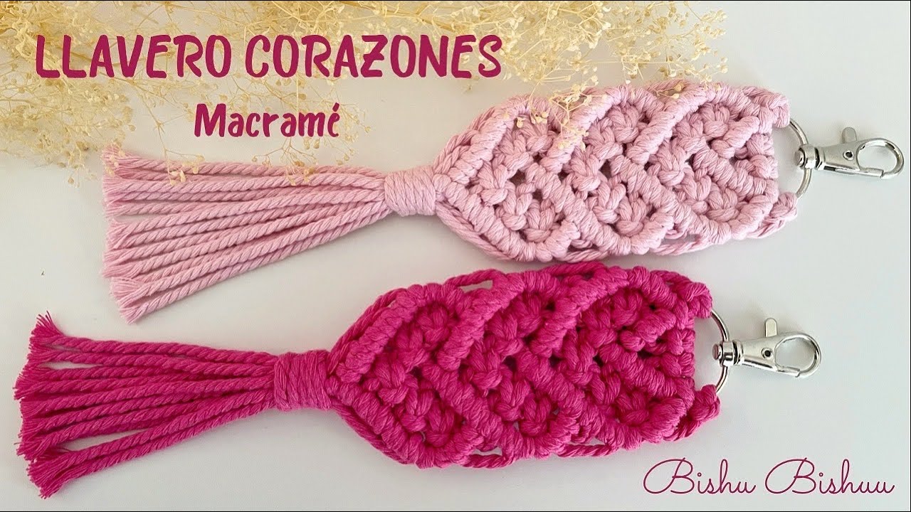 Rusia siesta extraño Como hacer llavero 💕 Corazones de Macramé / Macrame hearts keychain -  YouTube