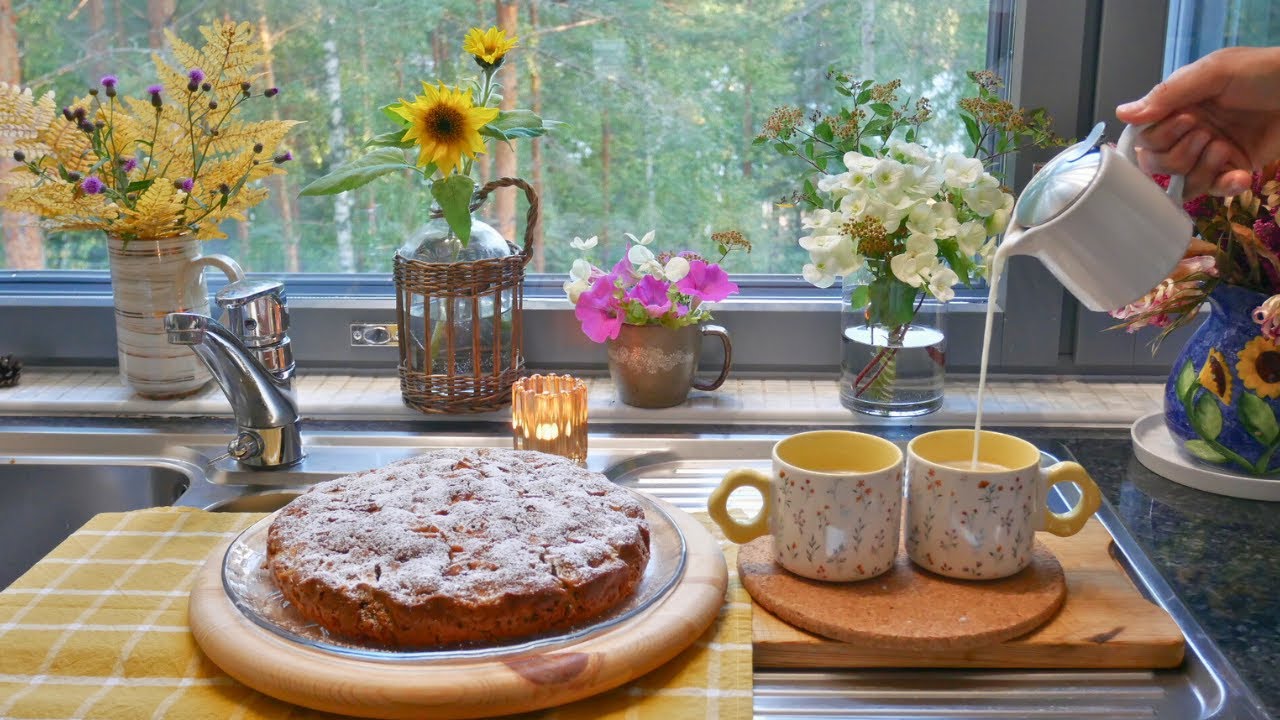 Baking Classic Apple Cake🍰Spiced Apple Jam & Fresh Juice🍎🍯Fish in Mushroom Sauce🐟🥘Slow Living Vlog🍂