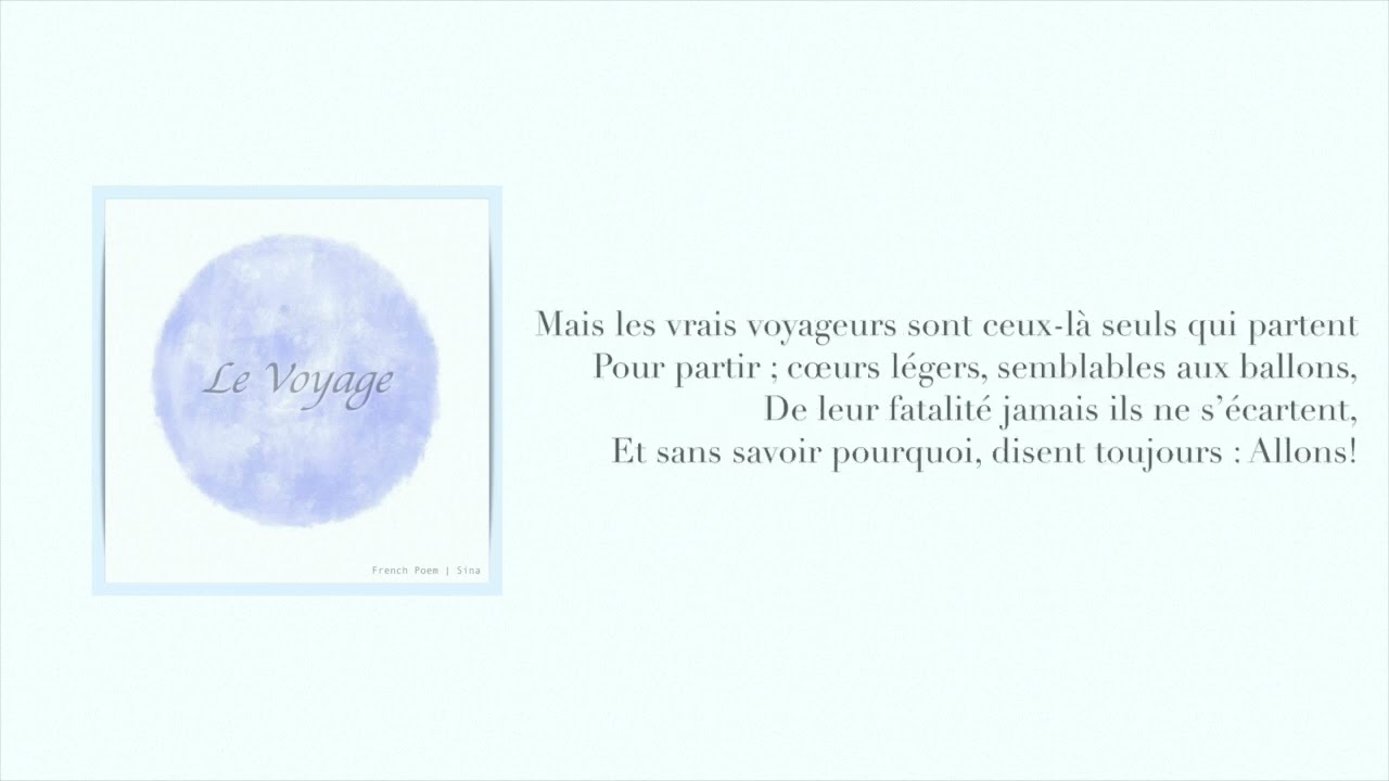 YouTube에서 시나 Sina - Le Voyage (Baudelaire) 보기 YouTube에서 시나 Sina - Le Voyage (Baudelaire) 보기