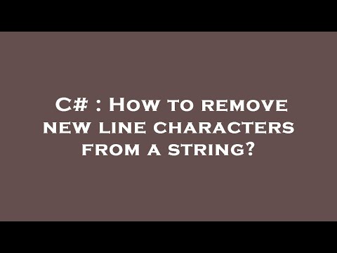 C# : How to remove new line characters from a string?