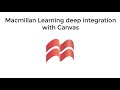 Macmillan Learning App Integration with Canvas