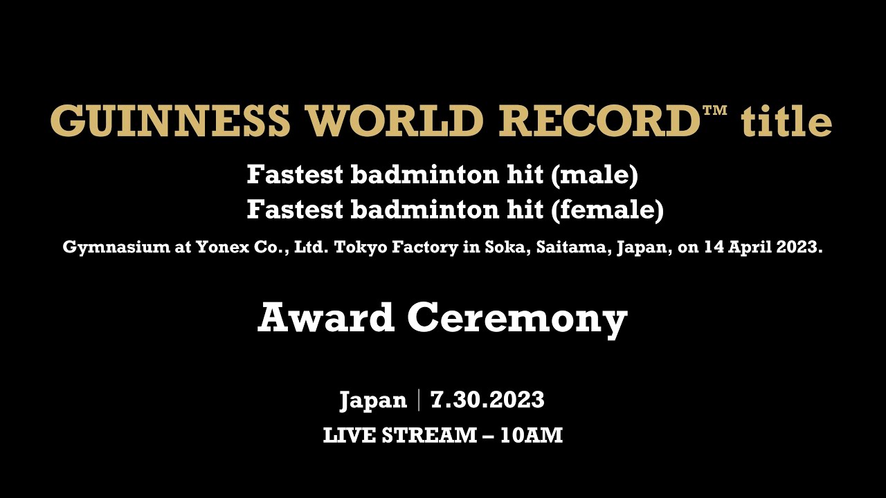 GUINNESS WORLD RECORD Fastest Badminton Smash Award Ceremony