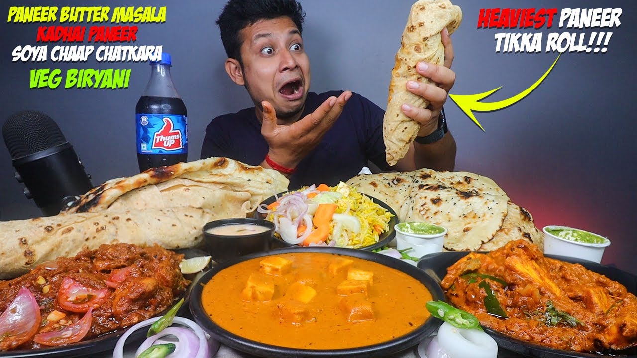 Paneer Butter Masala, Spicy Kadhai Paneer, Paneer Tikka Roll, Chaap Chatkara with Biryani & Breads