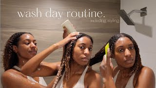full wash day routine | natural hair wash day and styling routine | 