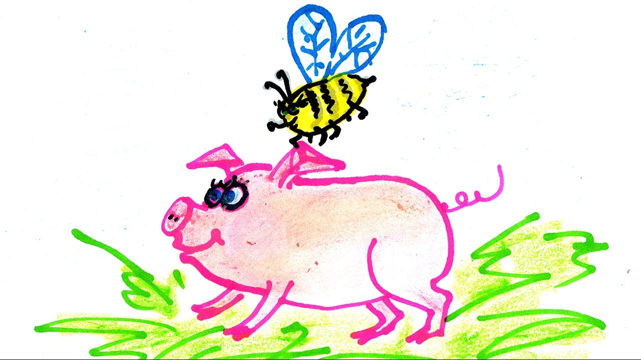 Пчела свинья. Поросенок пчела. Рисунки поросенок с пчелами. Свинья пчелки. Картинка со свиньёй и пчелой.