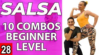 Salsa Tutorial 28: 10 beginner salsa patterns/combos | by Marius&Elena (2020)