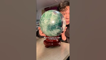 Massive 50 pound fluorite sphere but it has imperfections🥲 #crystalball #crystalwholesaler