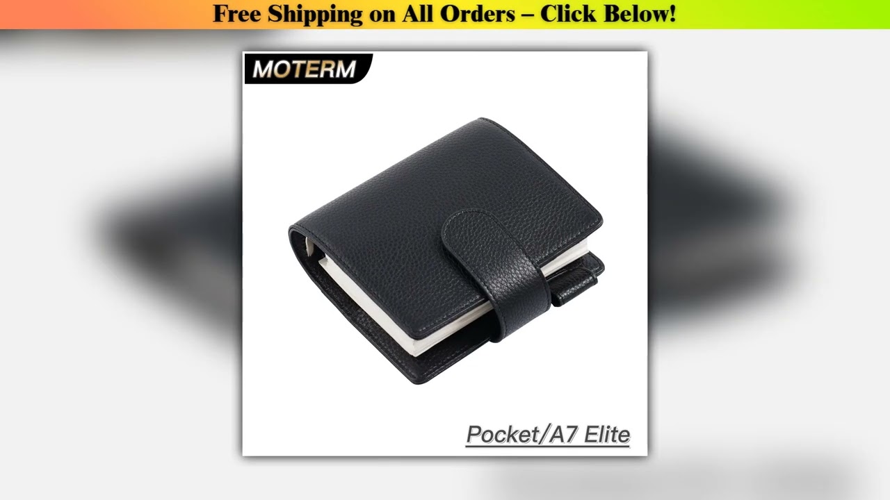 Moterm Elite Pocket A7 Rings Planner Cover Pebbled Grain Leather Binder Organizer Notebook Journal