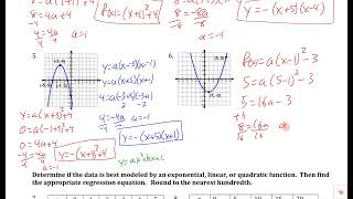 PRACTICE QUIZ- End of Unit 4- Quadratics