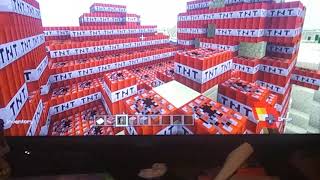 Destroying a Minecraft desert temple with tnt