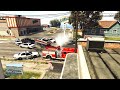 GTA5 camión de bomberos vs policía