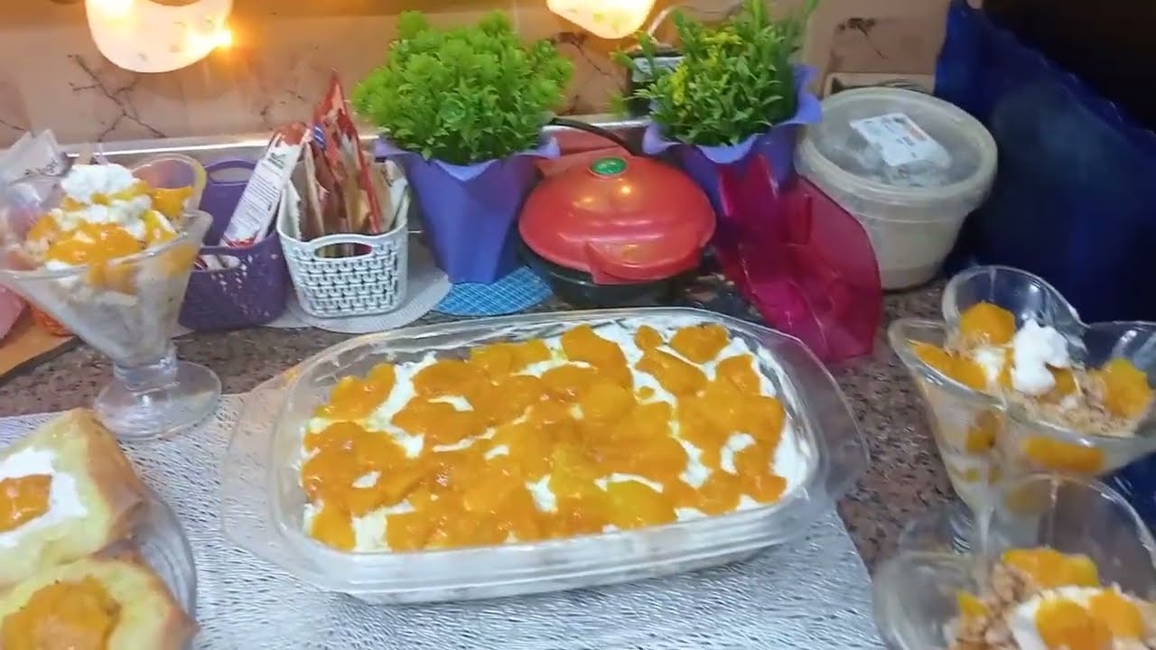 جزء تاني فطار اليوم 11مكرونة اسباجيتي وبوفتيك كداب والحلو كنافة بالمانجا وجلاش بالكسترد#غيري-حياتك-م