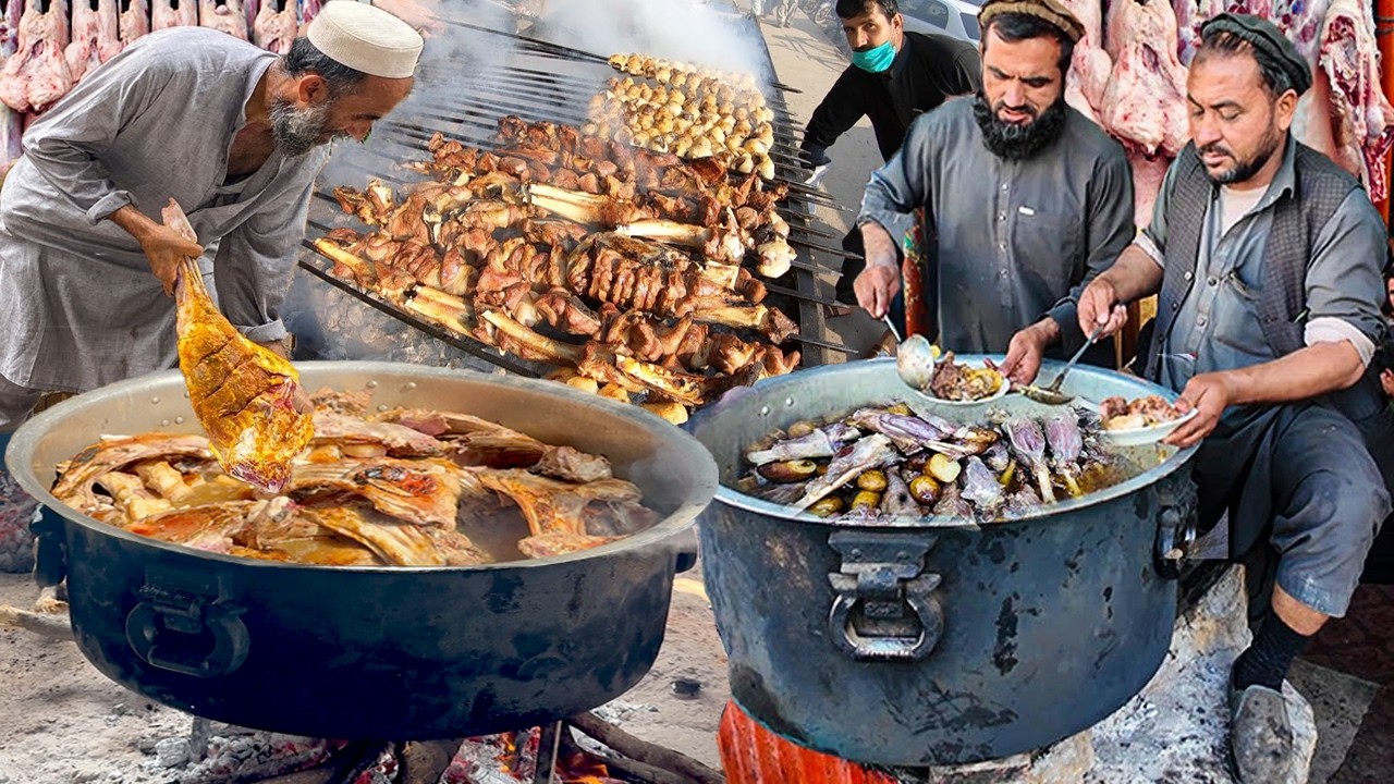 AFGHAN MEAT HEAVEN! FAMOUS KABUL MUTTON ROSH RECIPE | AFGHANI STREET FOOD IN PESHAWAR 