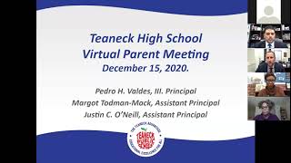 Teaneck High School - Virtual Parent Meeting - December 15, 2020