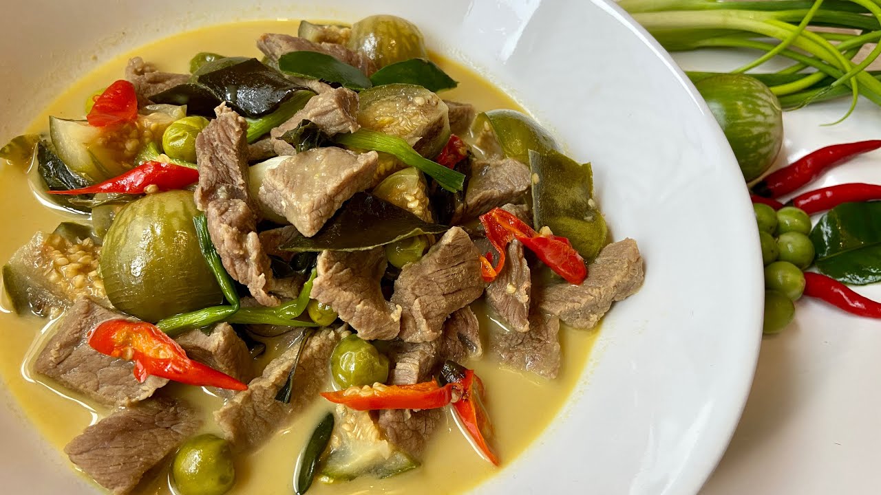 GrünesThai Curry mit Rindfleisch #Thai Essen - YouTube