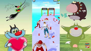 NOOB vs PRO vs HACKER Run Rich 3D | Oggy, Jack, Shinchan, Bob, Cockroaches Funny Gameplay||SnowGamer