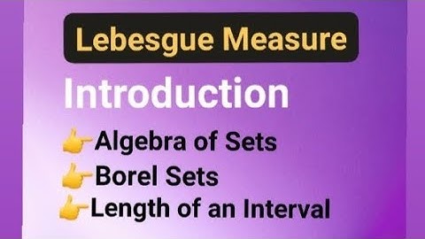Lebesgue Measure and Measurable Sets| Algebra of Sets