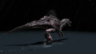 Spinosaurus rainy walk cycle