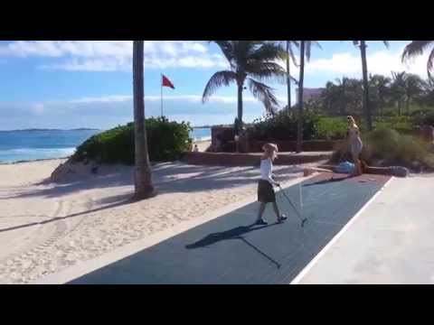 Playing Shuffleboard at Atlantis Resort in the Bahamas