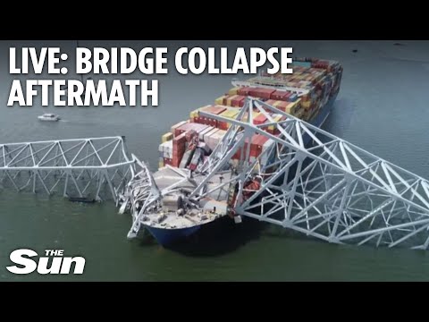 LIVE: Aftermath of Baltimores Francis Scott Key Bridge collapse as search for six missing continues