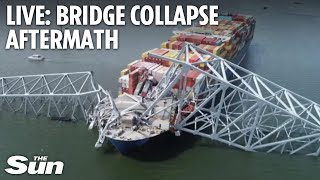 LIVE: Aftermath of Baltimore's Francis Scott Key Bridge collapse as search for six missing continues