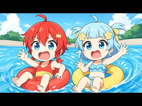 「水着が...?!😱」ビーチで泳いでたら大変なことになるマインクラフト🌊【まいくら・マイクラ】