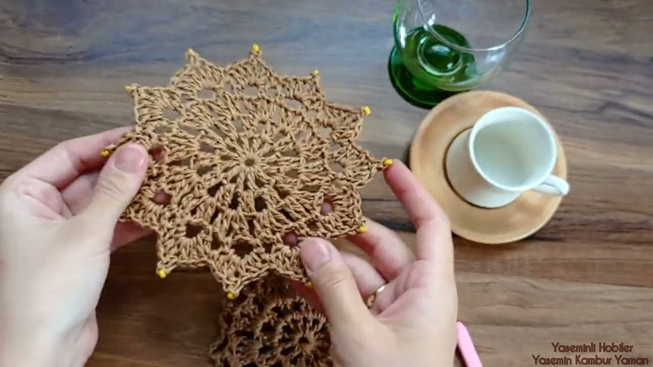 Tığ ile Bardak Altlığı Yapımı // Kağıt İp ile Bardak Altlığı #bardakaltlığı #kağıtip #sunumonemlidir