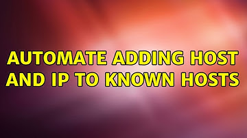 Automate adding host and IP to known hosts