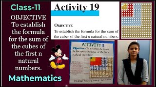 Maths activity -19 |To establish the formula for the sum of the cubes of the first n natural numbers