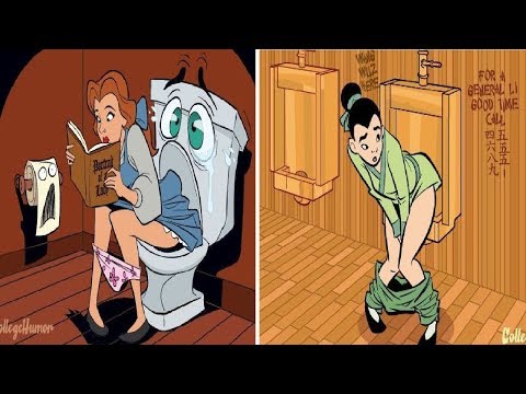 If Disney Princesses Went  To The Bathroom