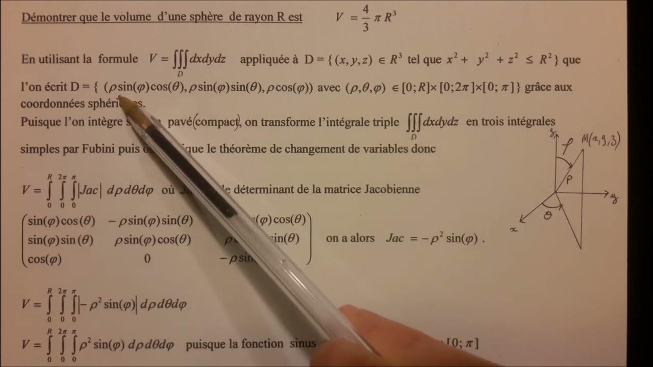 Démonstration de la formule du volume d