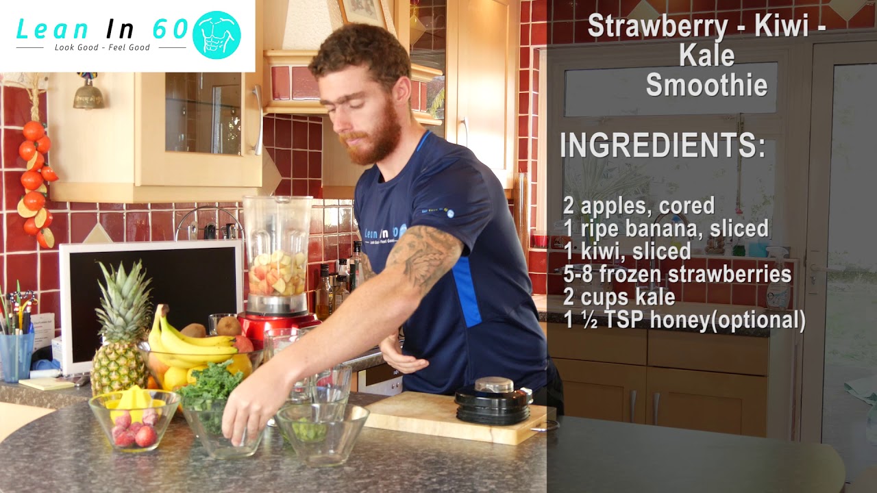 Smoothie 38 Strawberry Kiwi Kale Smoothie YouTube