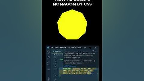 How to Create Nonagon 🔥 by CSS Using Clip-Path #shorts #shorts_viral #coding_shorts