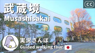 【4K実況街ブラ】武蔵境ってどんな街？すきっぷ通り、武蔵野プレイス、富士登山、廃線跡をぐるっと歩いてみた Walking around Musashisakai Station