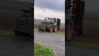THE TRACTOR IS FINISHING ITS FIELD WORK AND GOING HOME