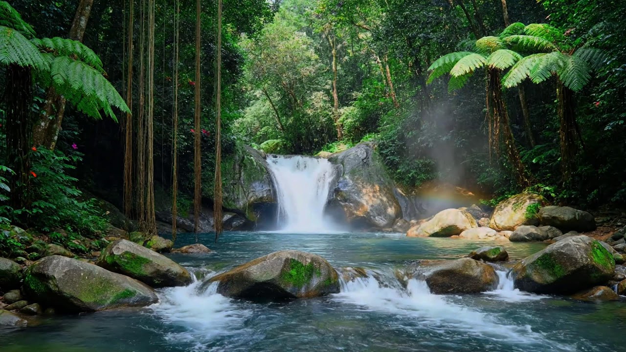 Peaceful Flowing River 🌊 Natural Ambience Sound for Deep Sleep and Stress Relief #166