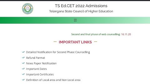 TS EDCET 2022 2nd Phase Web options?.