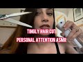 Asmr fast  slightly chaotic hair cutting clipping water brushingcombing