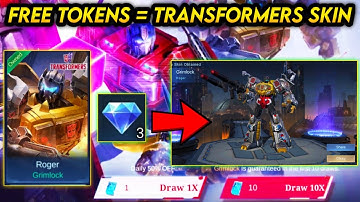 TRICK TO GET 10 MORE FREE TOKENS!! CLAIM ROGER GRIMLOCK TRANSFORMERS SKIN! - MLBB