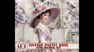 Vintage Pastel rose Junk Journal Kit